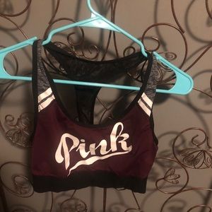 Pink sports bra